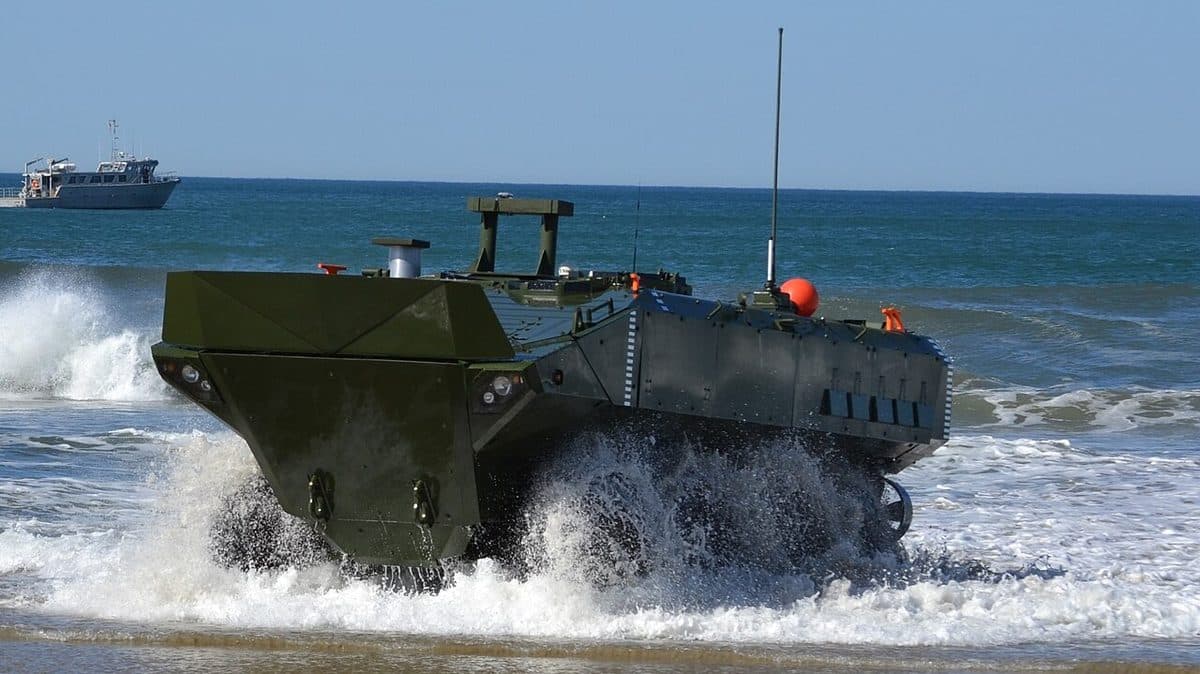 Amphibious Combat Vehicle during testing in open water, the Marine Corps' replacement for the aging AAV-7
