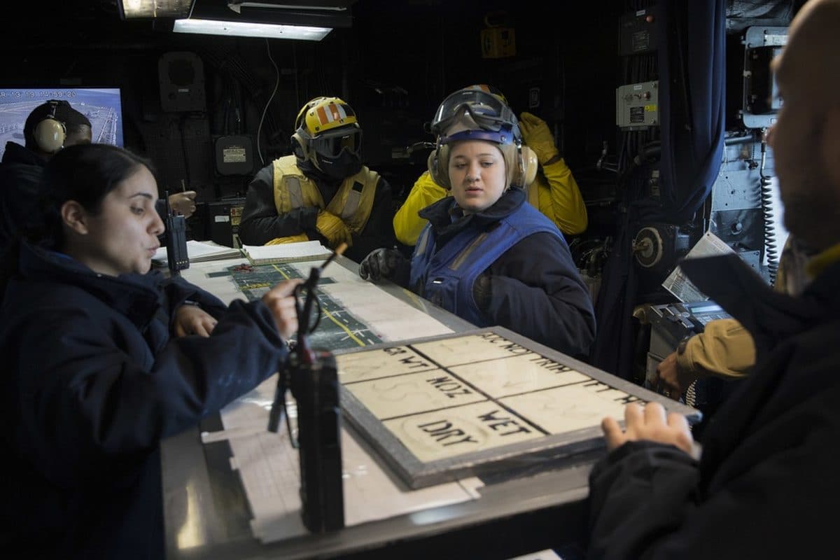 AV-8B Harrier II performing a vertical takeoff from a ship deck