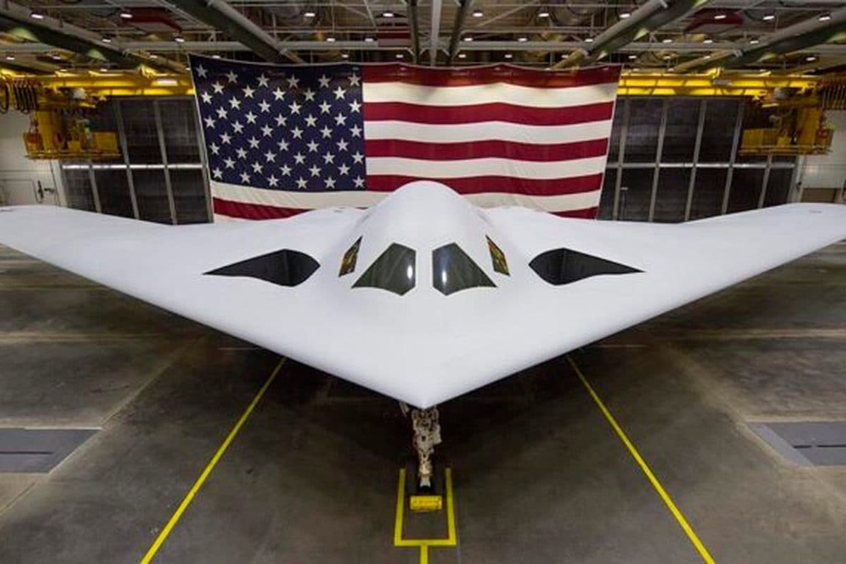 Northrop Grumman B-21 Raider stealth bomber on the tarmac