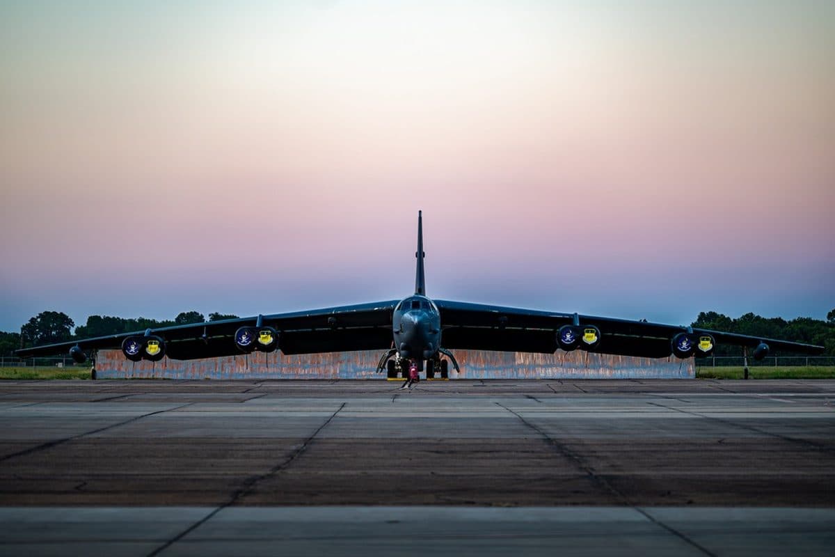 B-52 Stratofortress strategic bomber in flight