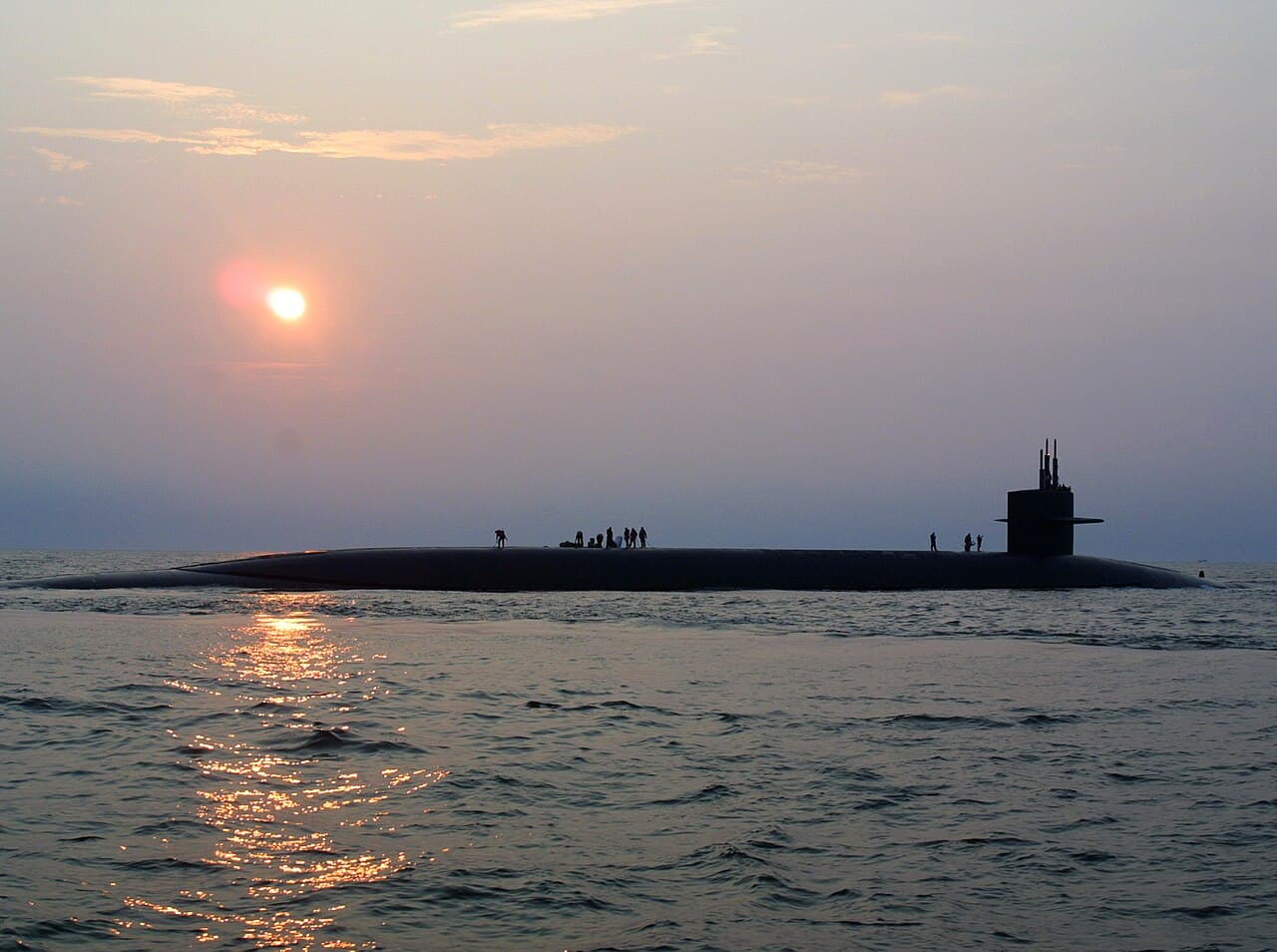 Rendering of a Columbia-class ballistic missile submarine at sea