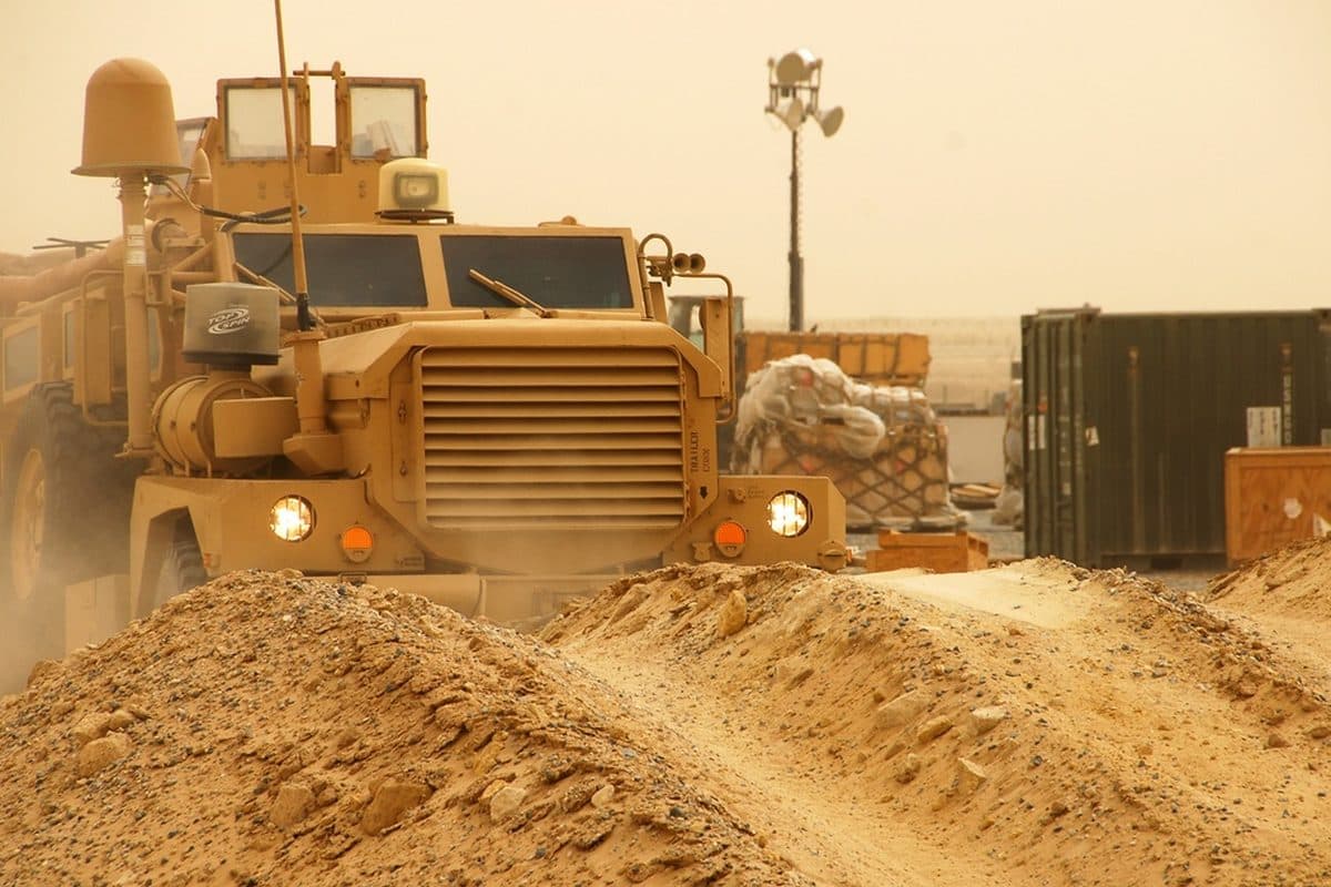Cougar Mine-Resistant Ambush Protected vehicle on patrol