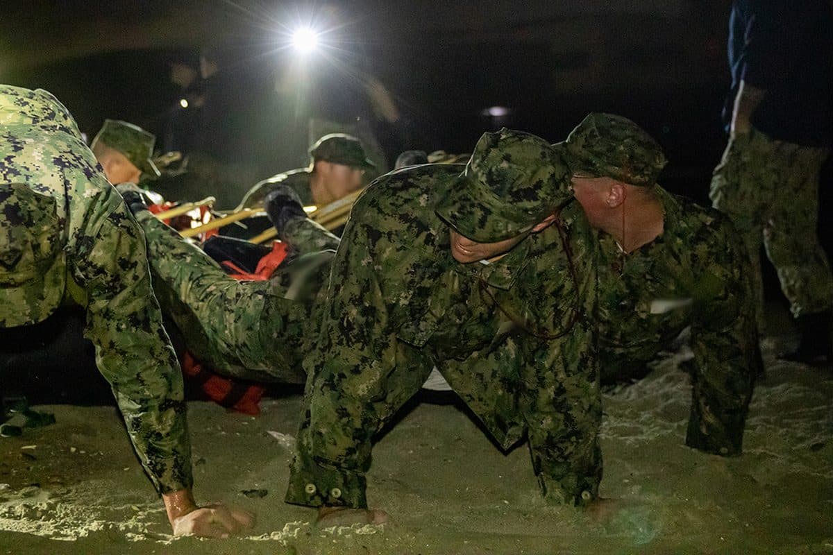 Navy SEAL candidates participate in Hell Week during BUD/S training at Naval Amphibious Base Coronado