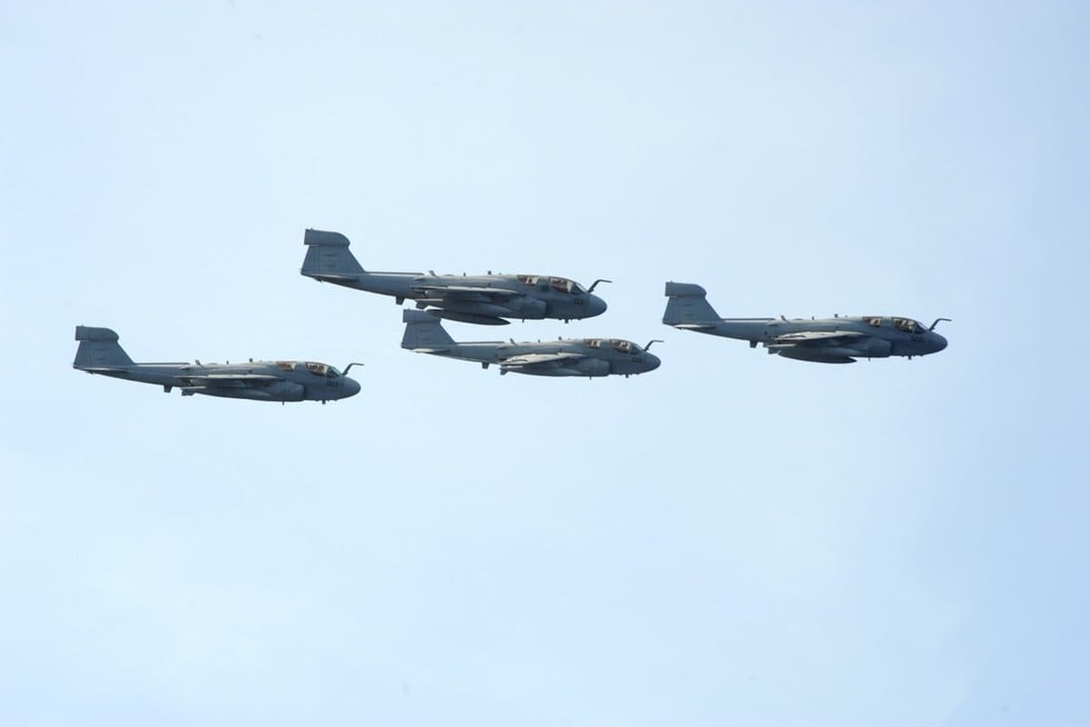EA-6B Prowler electronic warfare aircraft in flight