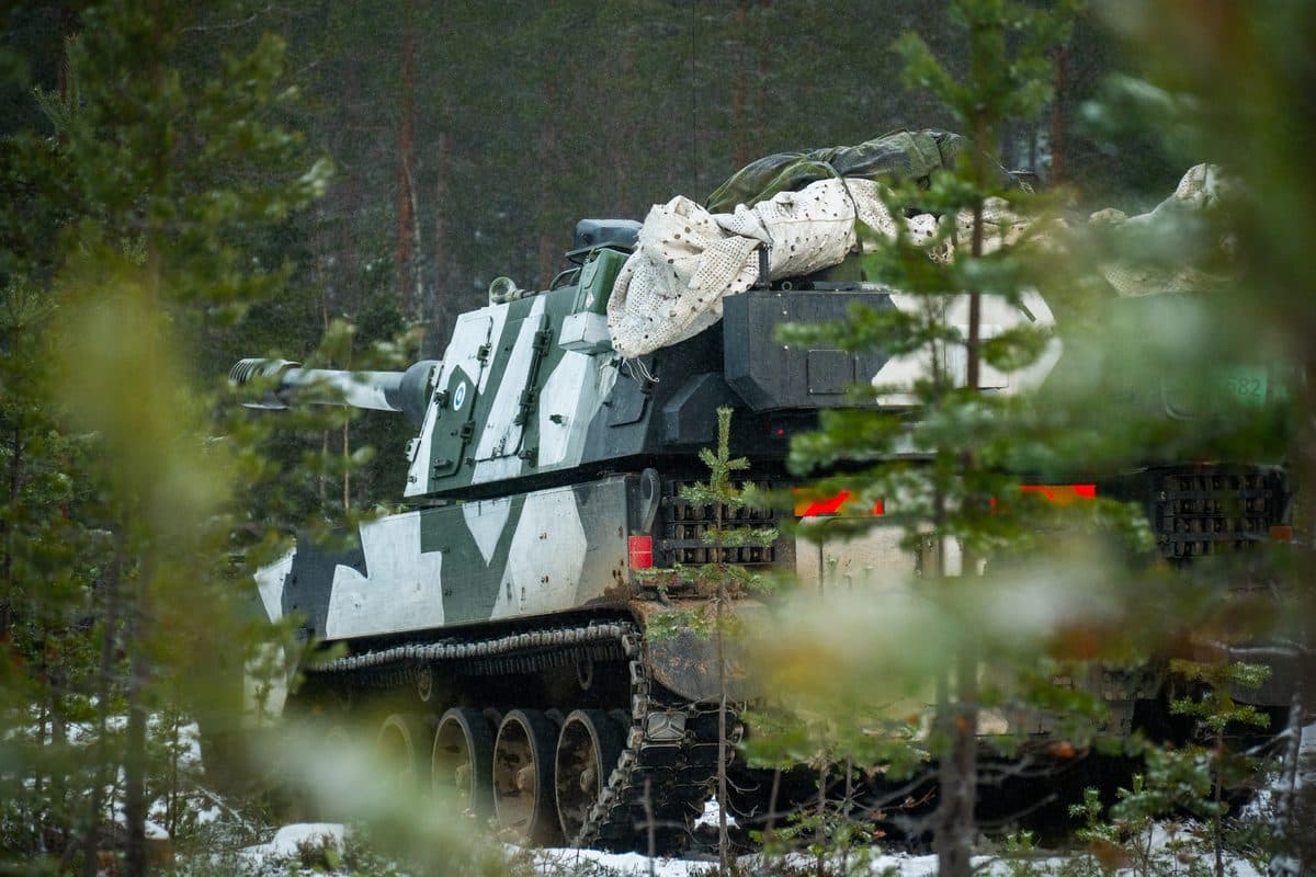K9 Thunder self-propelled howitzer in position during a NATO exercise in Finland