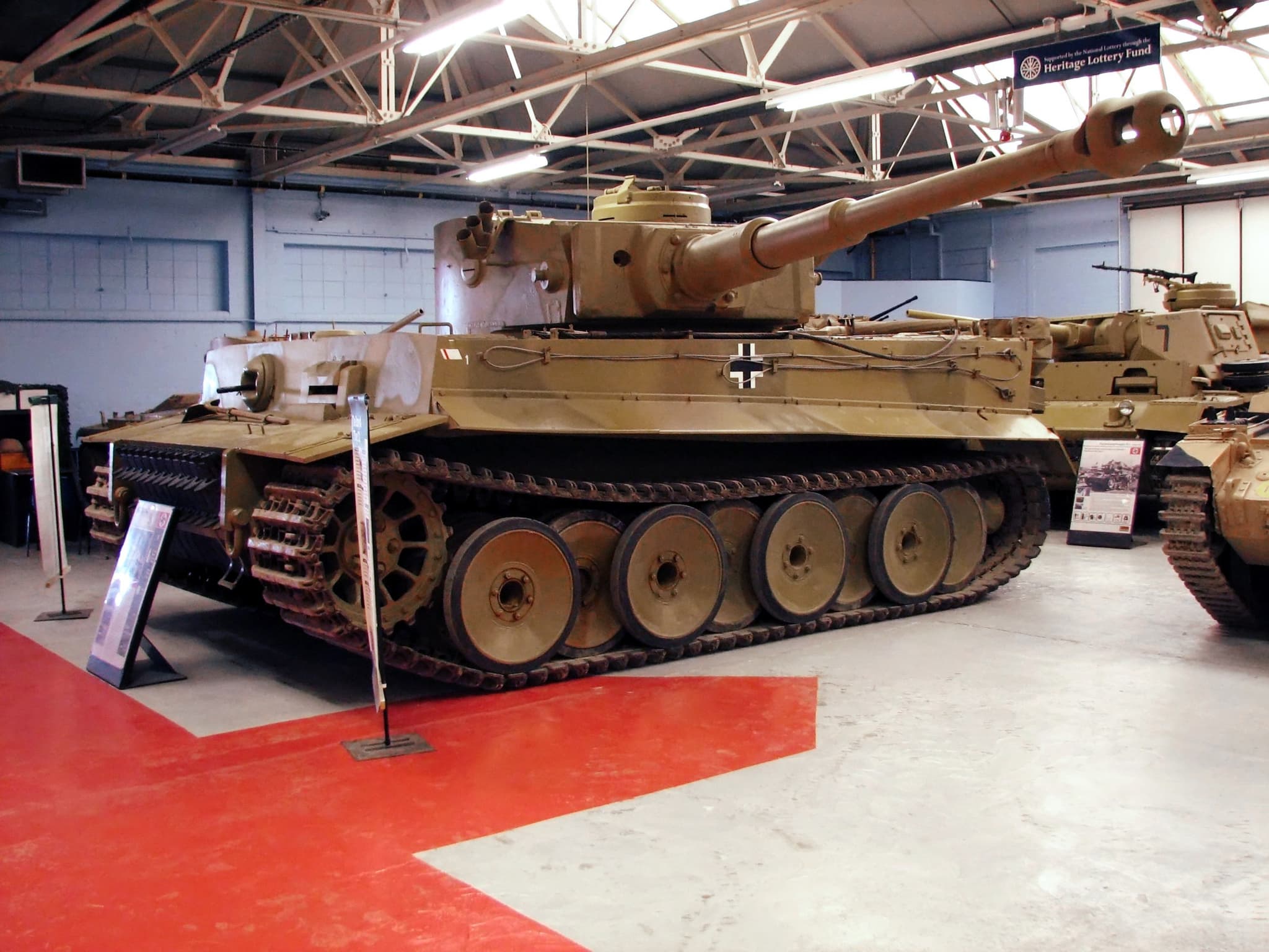 Tiger 131, the only operational Tiger I tank in the world, on display at the Bovington Tank Museum in England