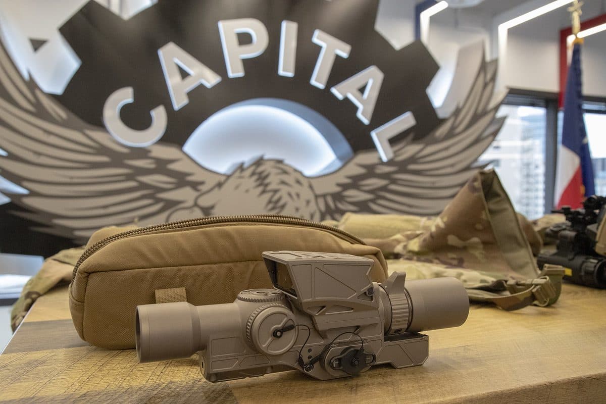 U.S. soldier wearing night vision goggles during a nighttime training operation
