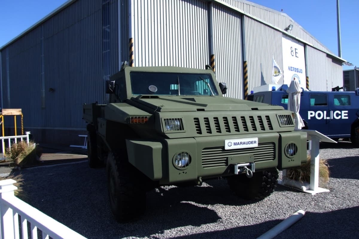 Paramount Group Marauder multi-role mine-protected armored vehicle on display