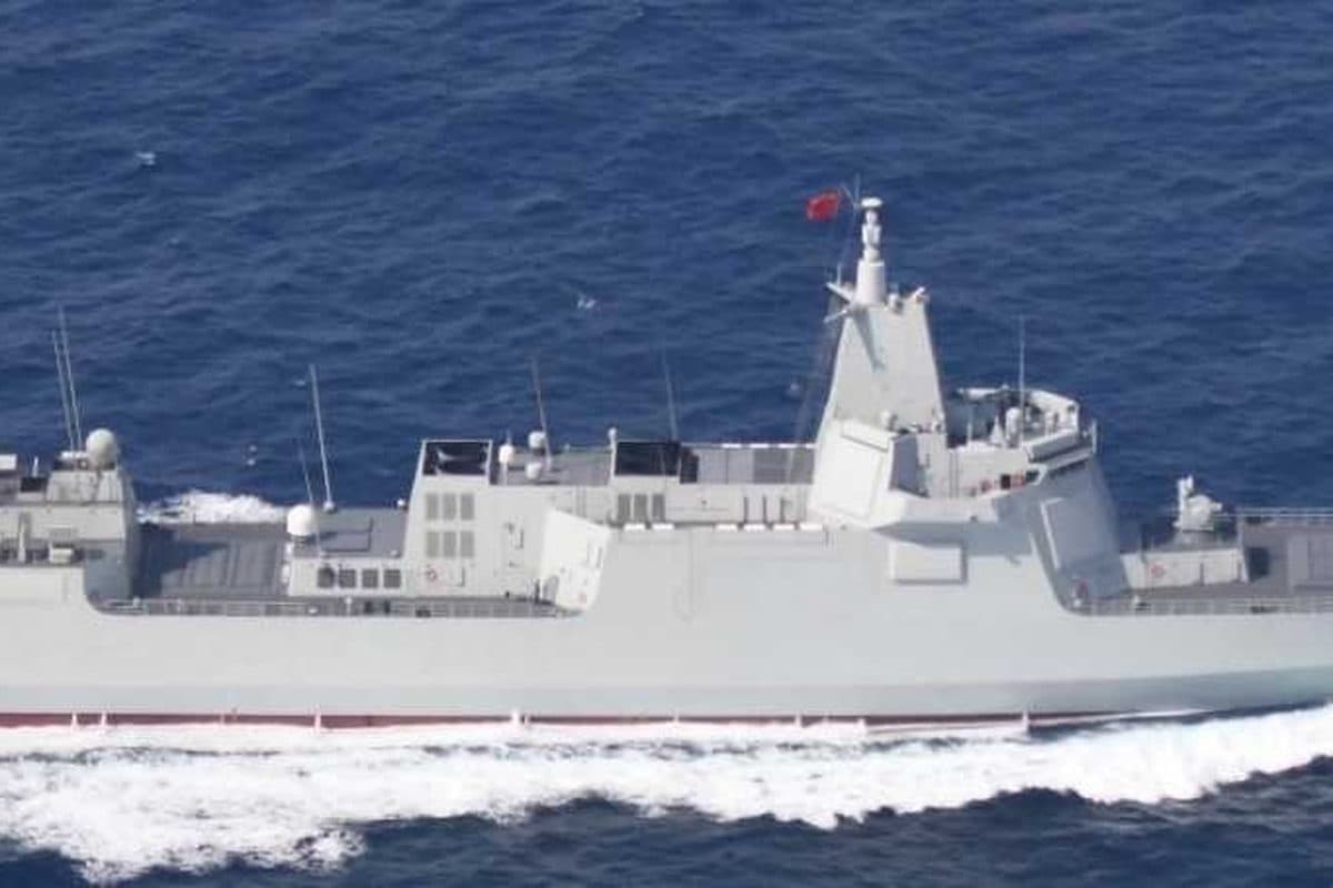 Type 055 Renhai-class destroyer at sea showing its modern integrated mast and sleek hull
