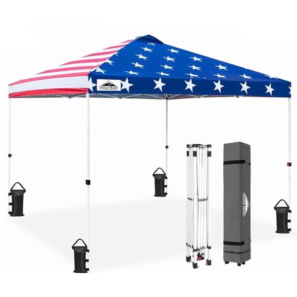 EAGLE PEAK American flag pop up canopy tent 10x10