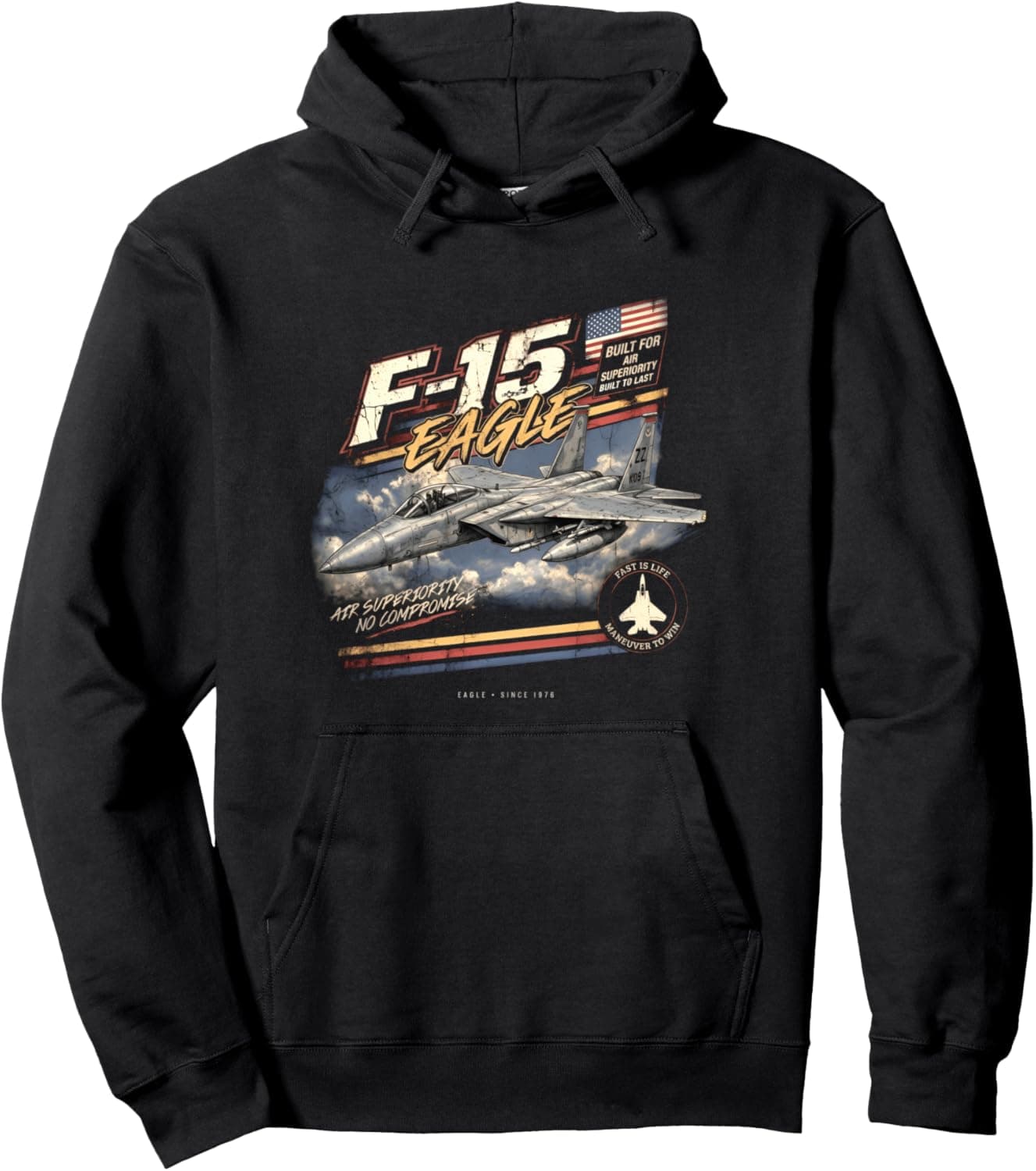 F-15 Eagle Vintage/Retro Collectable Design Pullover Hoodie