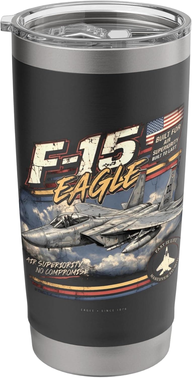 F-15 Eagle Vintage/Retro Collectable Design Stainless Steel Insulated Tumbler