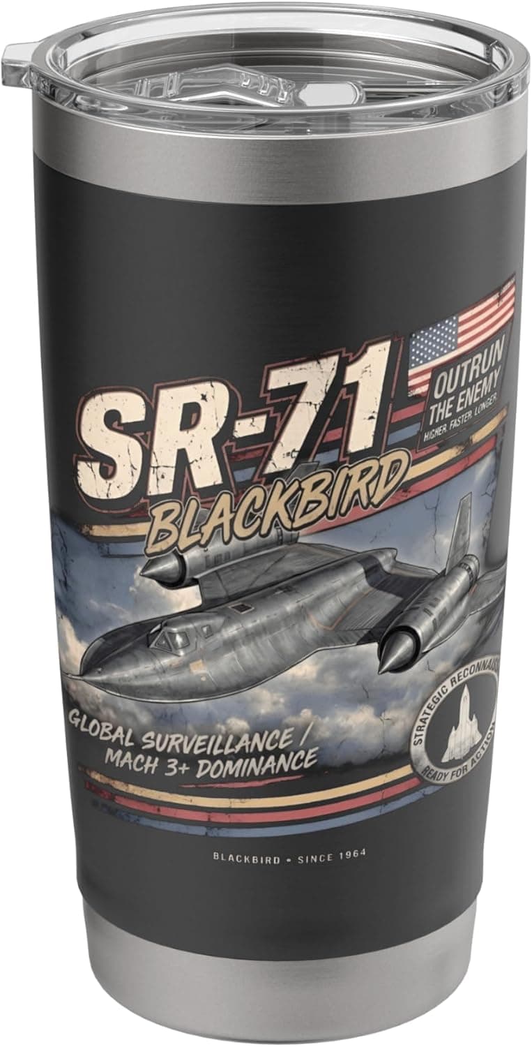 SR-71 Blackbird Vintage/Retro Collectable Design Stainless Steel Insulated Tumbler
