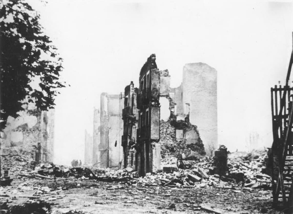 Ruins of Guernica after the German Condor Legion bombing, April 26, 1937