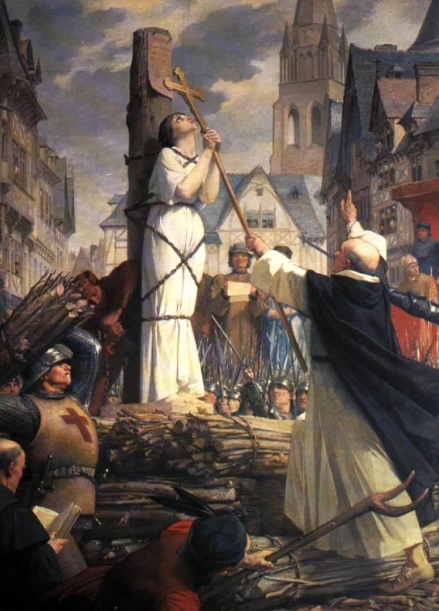 Depiction of Joan of Arc's execution at the stake in Rouen in 1431