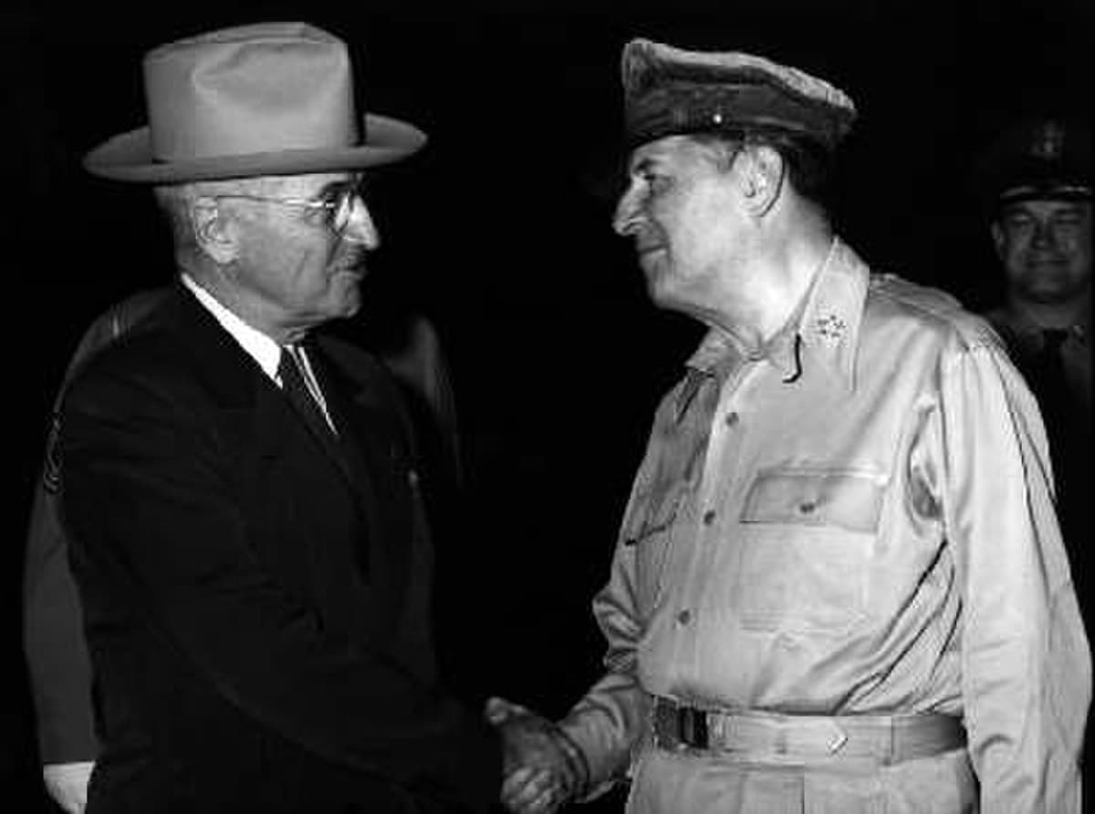 General MacArthur addressing a joint session of Congress after being relieved of command, April 1951