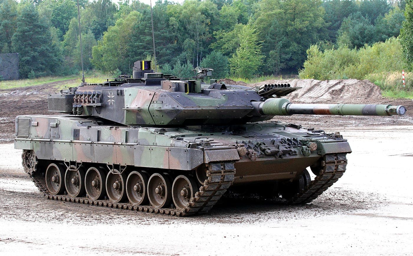 Leopard 2 main battle tank in action