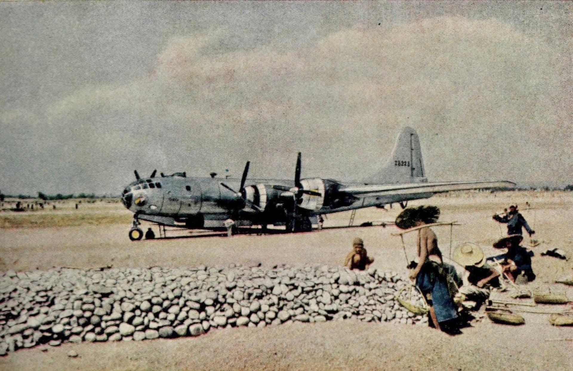B-29 Superfortress of the 20th Bomber Command near Chengdu, China, during World War II