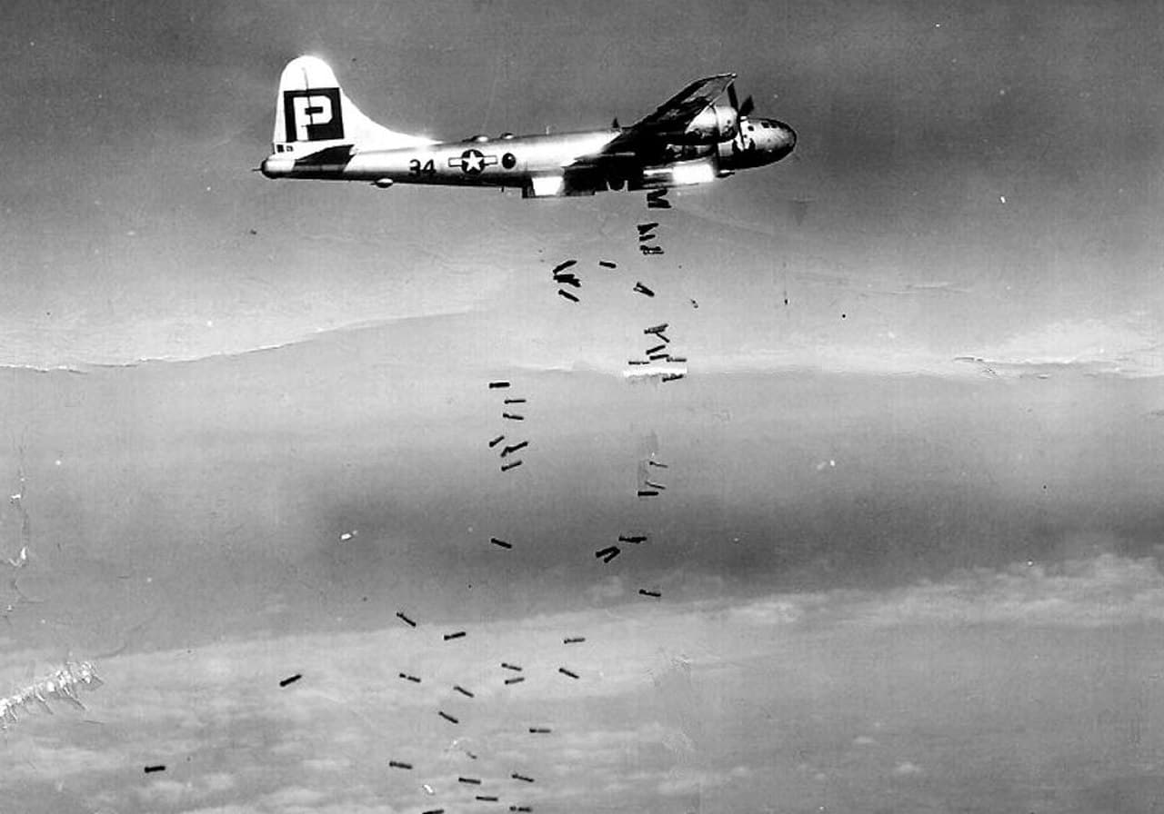 B-29 Superfortress "Black Sheep" of the 19th Bomb Wing, 93rd Bomb Squadron on the ground