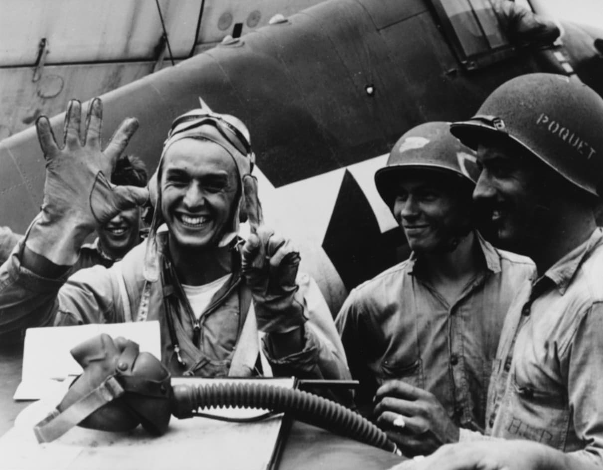 Lieutenant Alex Vraciu, F6F Hellcat ace who shot down 6 aircraft in a single mission during the Philippine Sea