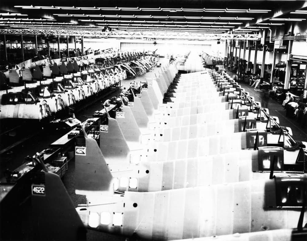 Grumman F6F-5 Hellcat production line at the Bethpage, New York plant, 1944