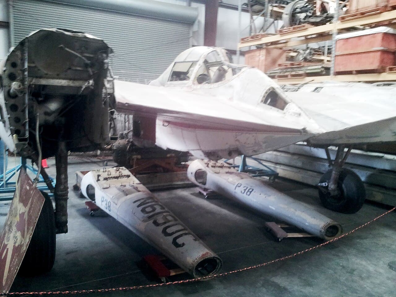 Lockheed P-38 Lightning preserved at Fantasy of Flight museum, showing the distinctive twin-boom design