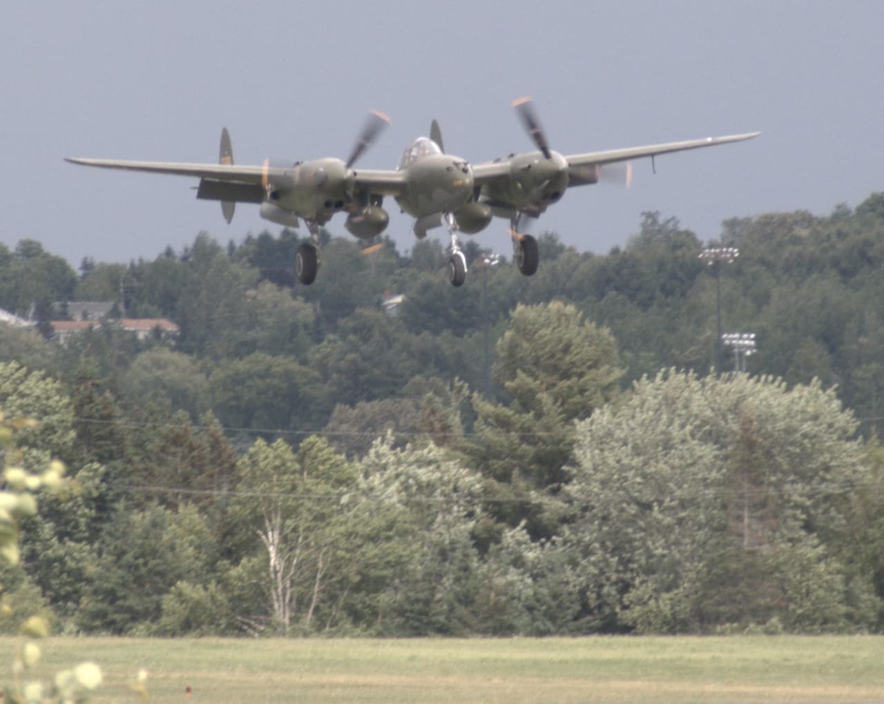 P-38 "Glacier Girl" coming in for a landing after recovery from Greenland ice