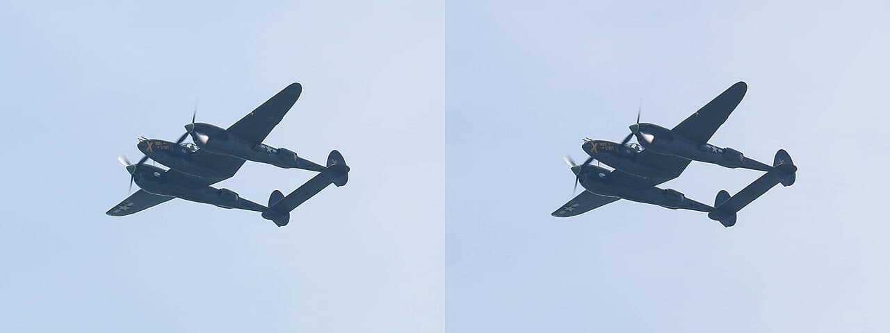 P-38 Lightning at Fagen Fighters Museum showing the aircraft in flight configuration