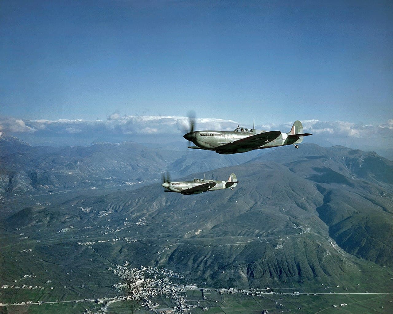 RAF Spitfires scrambling in Italy, January 1944