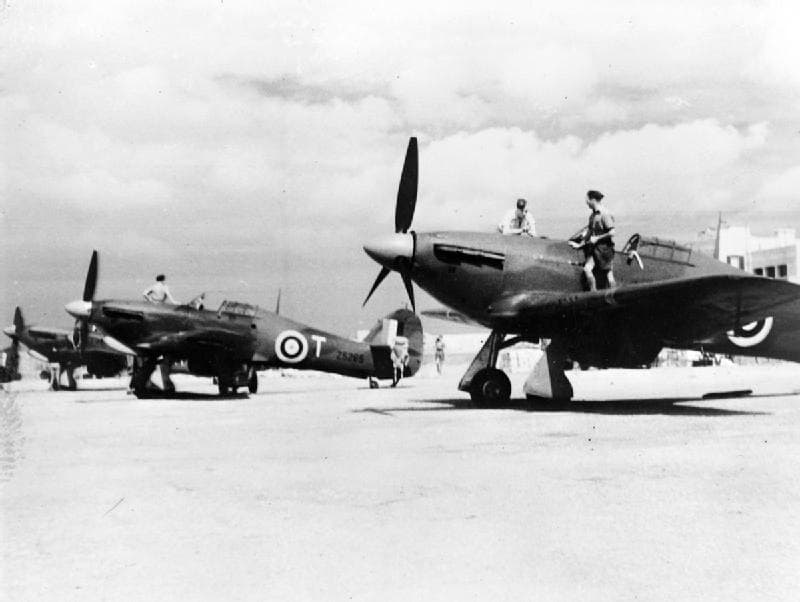 Hurricanes of 185 Squadron at Hal Far, Malta, 1941