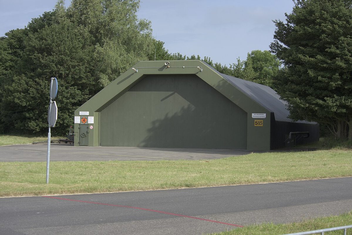 F-16 fighter jet at Kleine Brogel Air Base in Belgium during air force display
