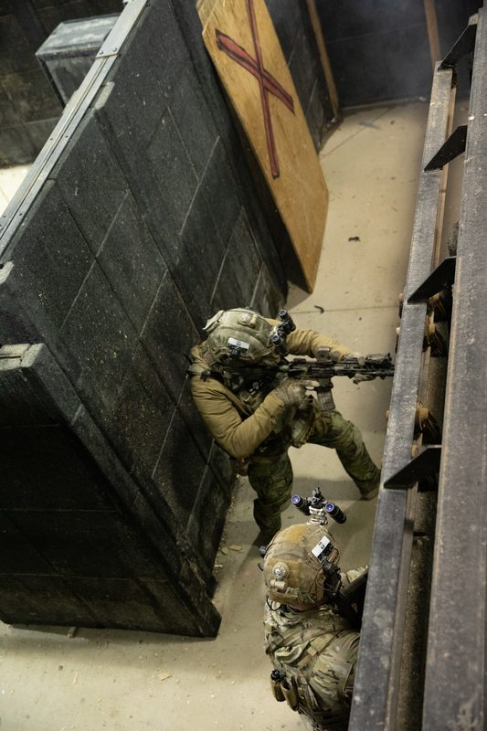 Polish GROM special forces operators during military training with Navy SEALs
