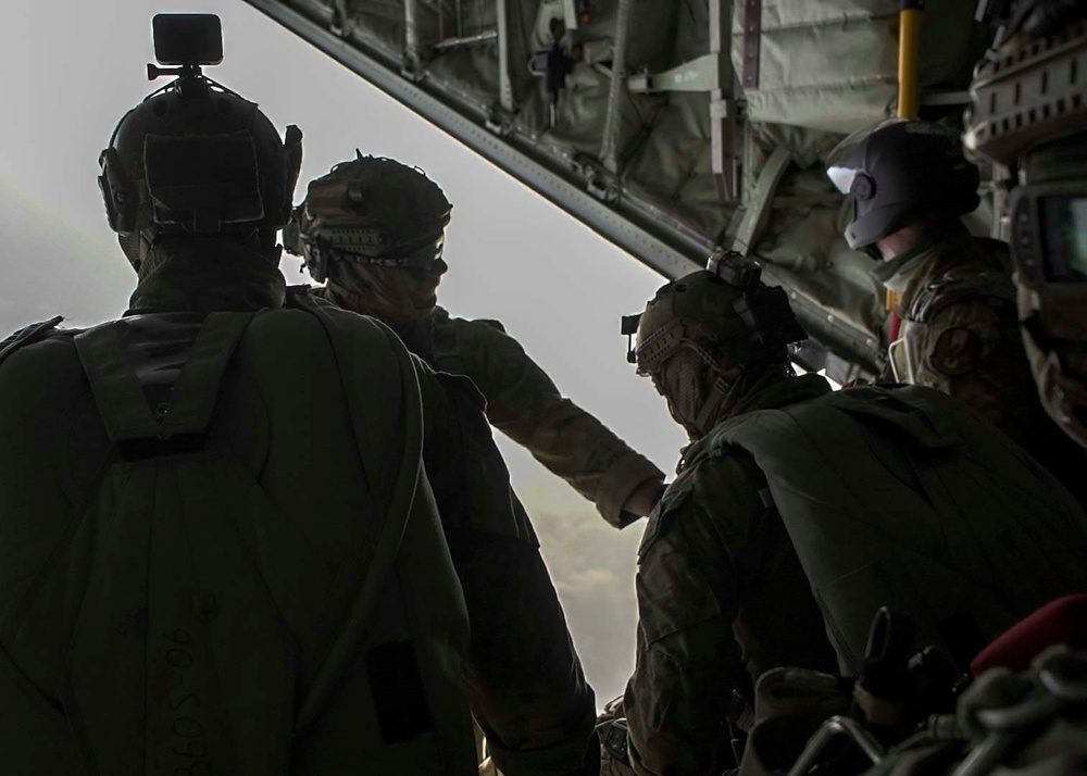 Australian SASR Special Air Service Regiment operators during patrol
