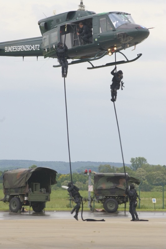 German GSG 9 counter-terrorism operators during tactical assault training