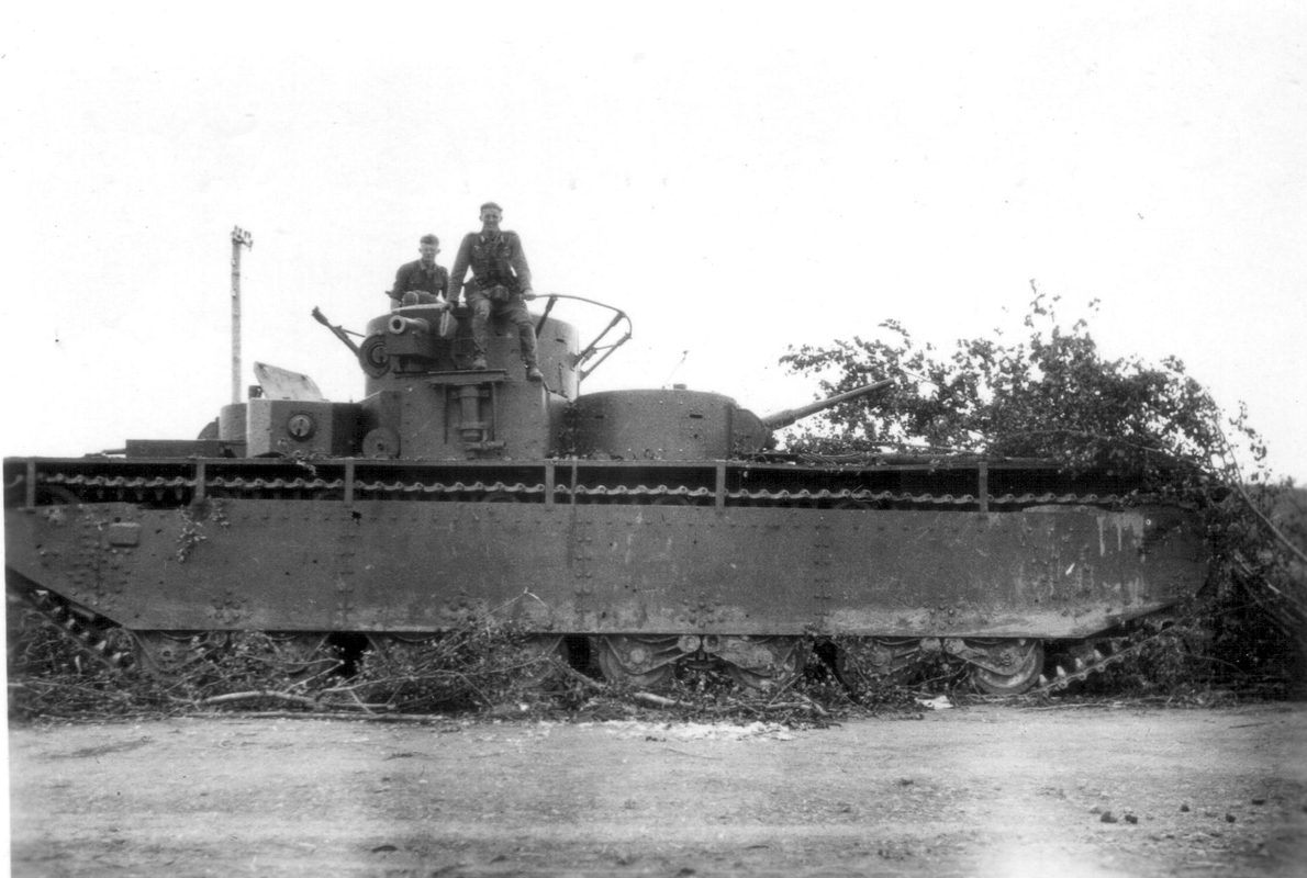 Soviet T-35 heavy tank with its distinctive five turrets