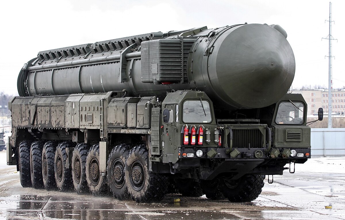 MZKT-79221 Topol-M intercontinental ballistic missile launcher on parade