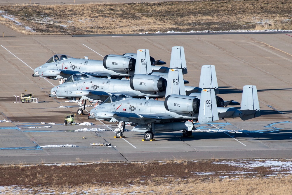 A-10 Warthog aircraft parked on the flightline at Hill Air Force Base