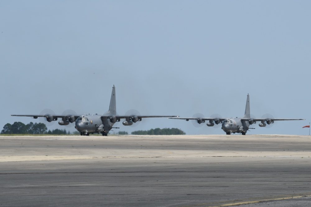 AC-130U Spooky II gunships on the tarmac at Hurlburt Field