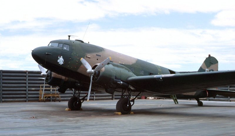 AC-47 Spooky gunship in Vietnam-era camouflage, the original fixed-wing gunship