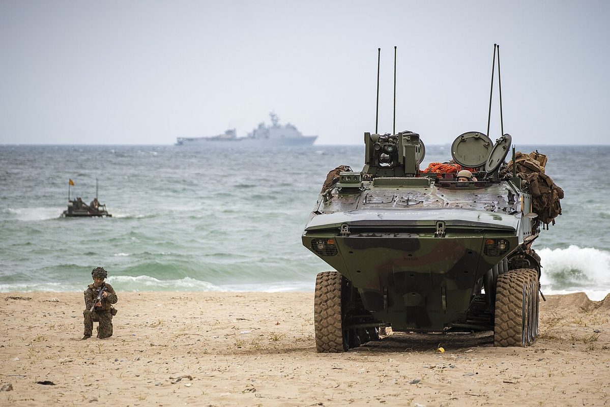 ACVs conducting a simulated amphibious assault during Ssang Yong 24 exercise