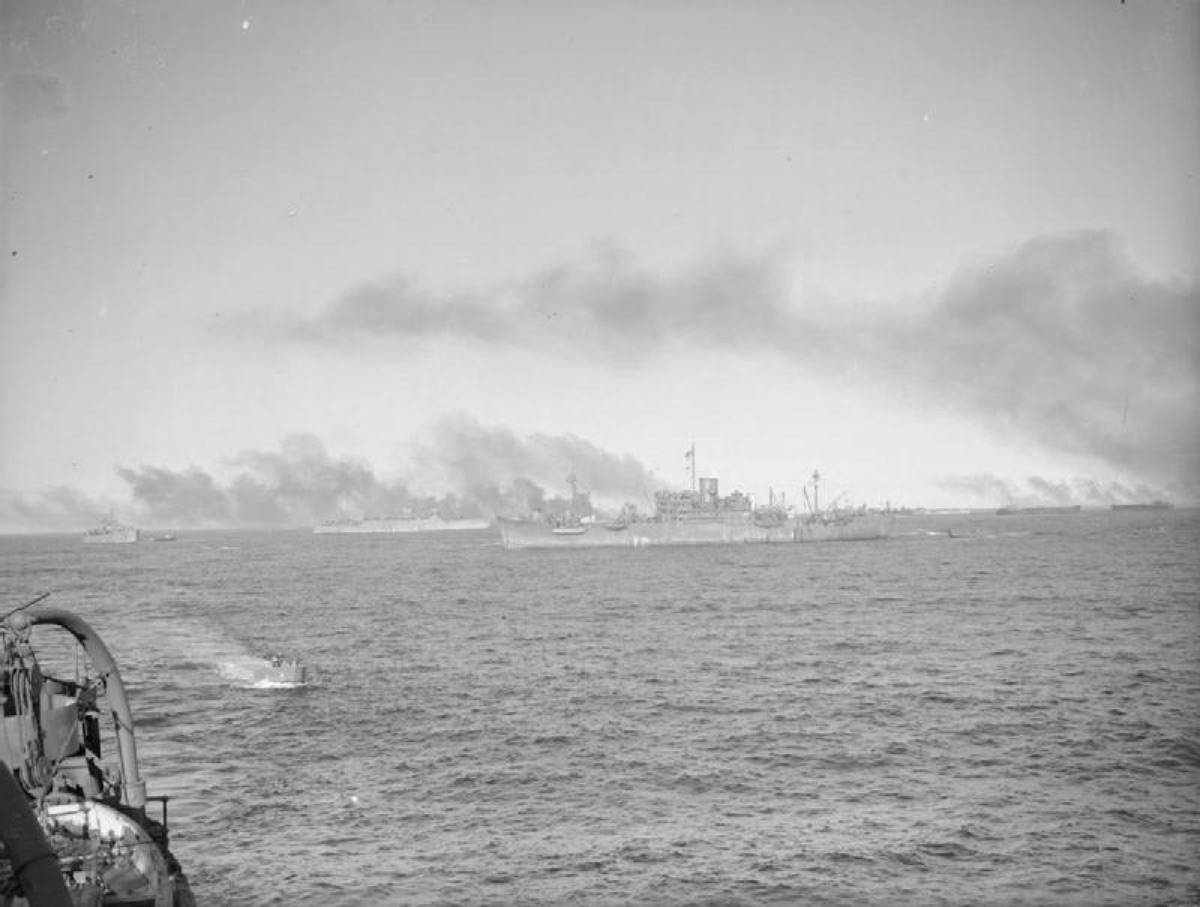 Allied forces landing on the beaches of Sicily during Operation Husky, July 1943