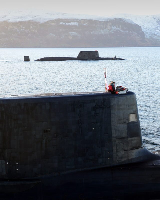 Royal Navy Astute-class submarine at sea representing the design lineage of the SSN-AUKUS