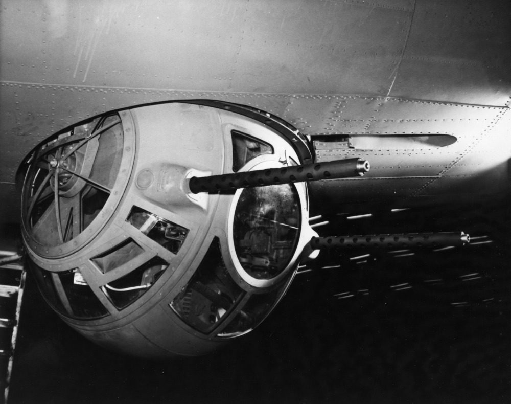Sperry ball turret mounted on the belly of a B-17 bomber