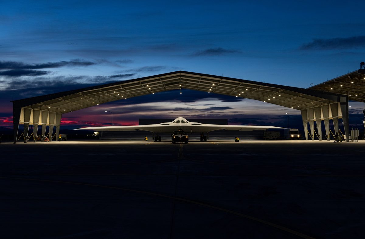 B-21 Raider at Northrop Grumman's production facility in Palmdale California