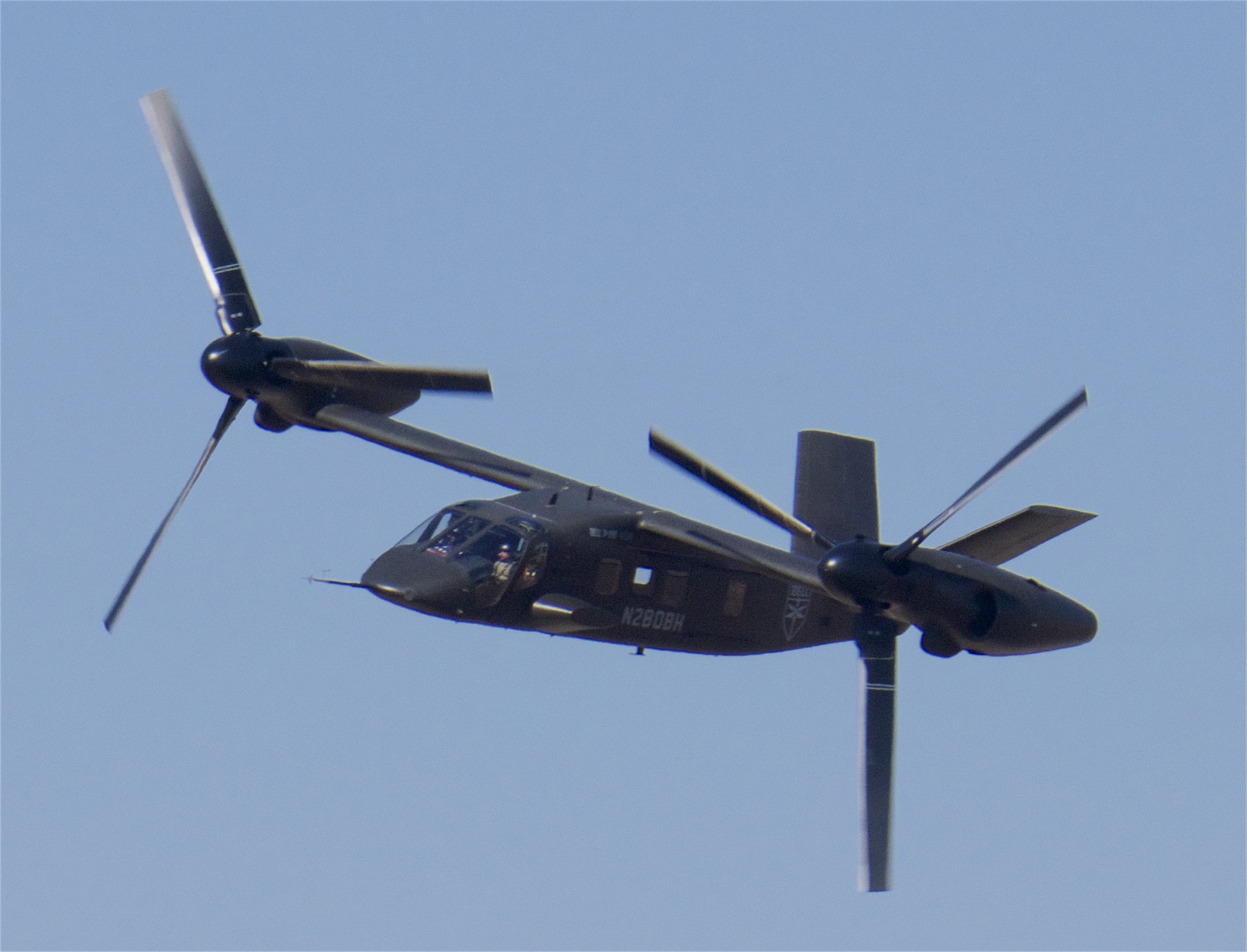 Bell V-280 Valor in hover mode with rotors tilted vertically during a demonstration flight