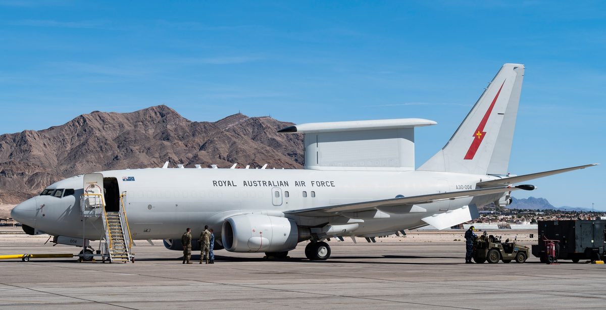 Royal Australian Air Force E-7A Wedgetail at Nellis Air Force Base during exercises
