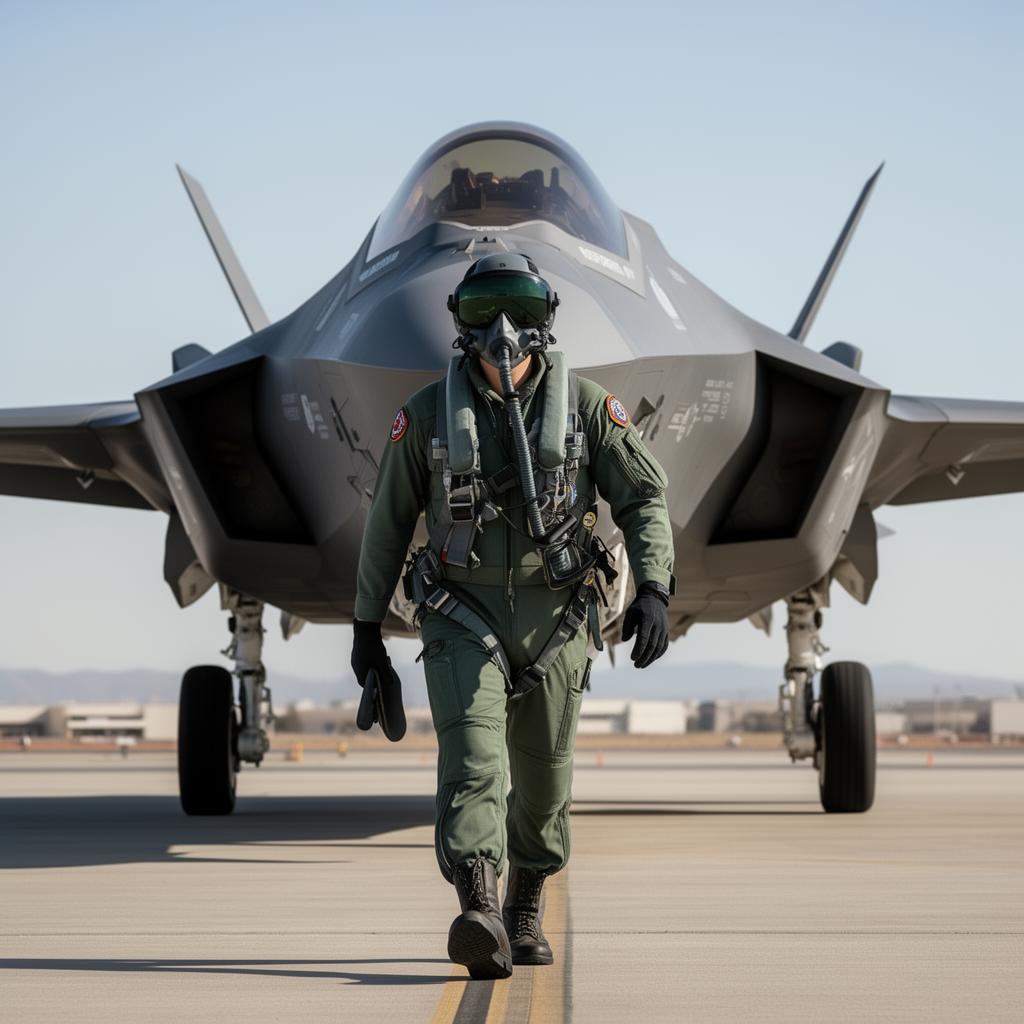 Fighter pilot prepares for training flight with ground crew assistance