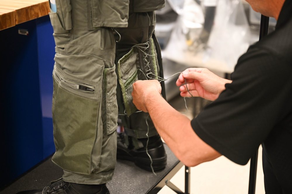 F-35 pilot being fitted with the custom-molded Generation III Helmet Mounted Display at the pilot fit facility