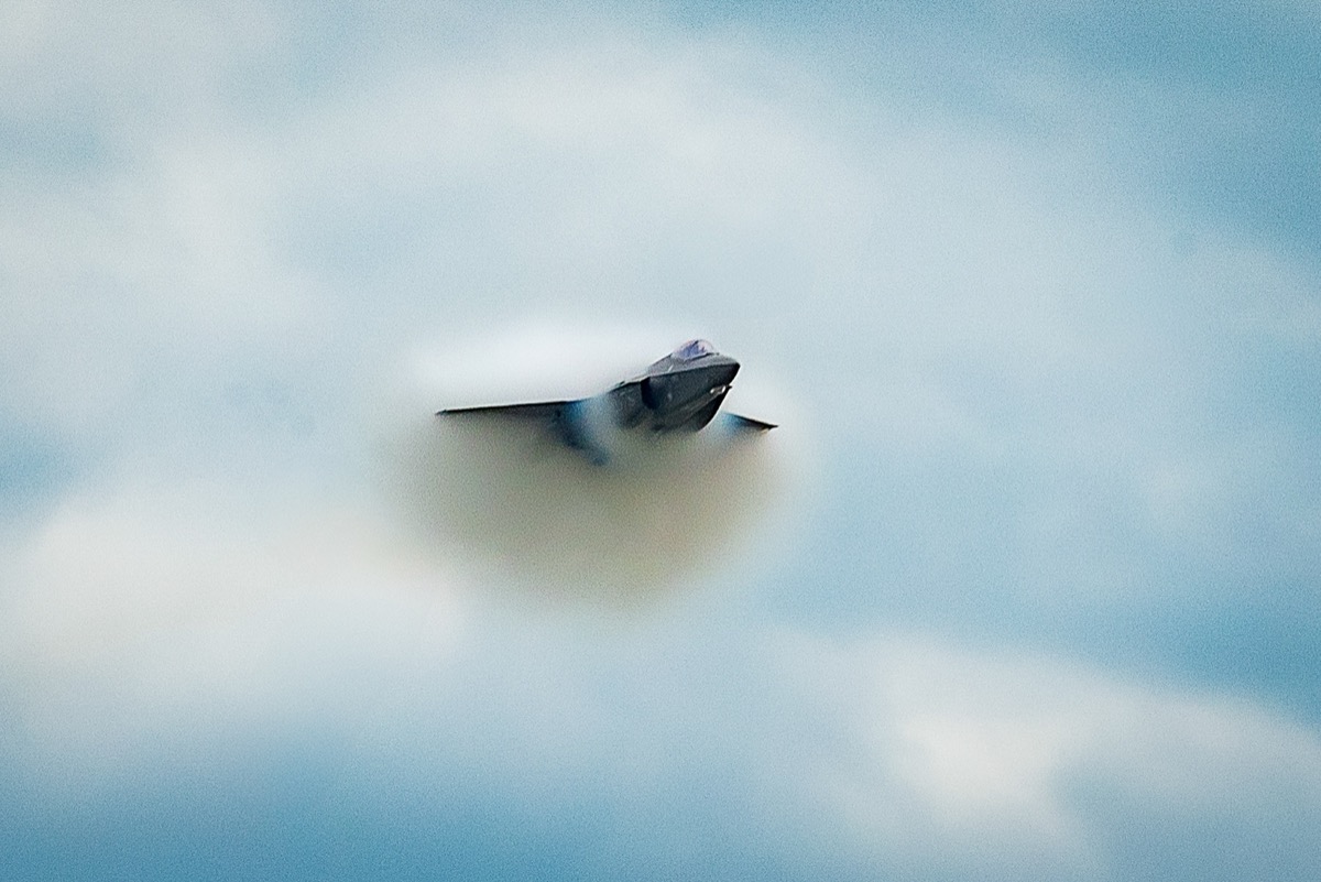 F-35A Lightning II in flight during an aerial demonstration