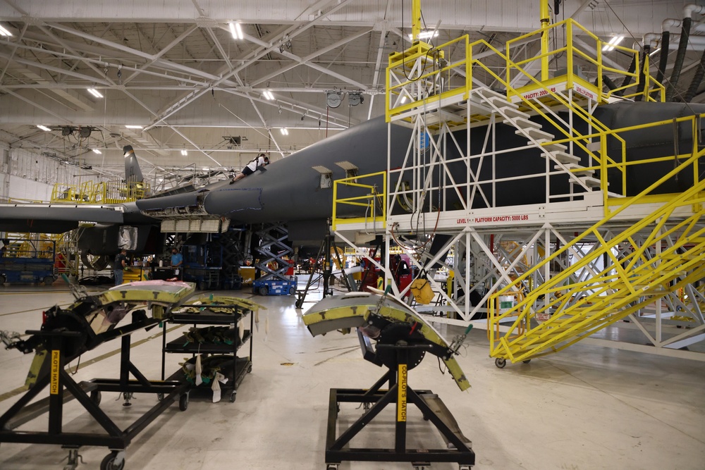 B-1 Lancer undergoing depot maintenance at Tinker Air Force Base